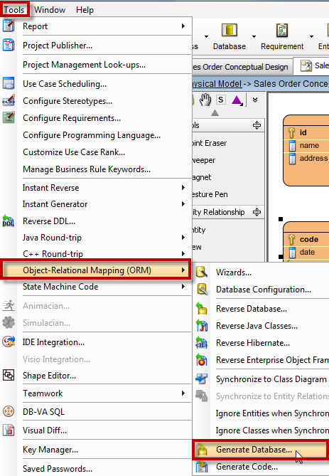Select to Generate Database Select to Generate Database