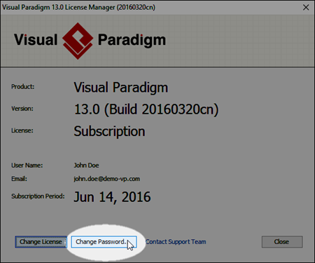 how to reset visual paradigm trial