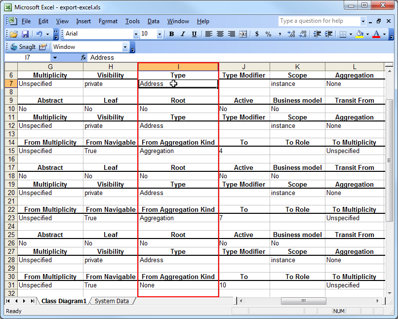 tool class uml diagram Excel Diagram Visual Export UML Microsoft to Class