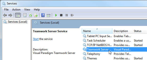 Open teamwork server service