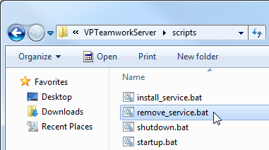 Select remove_service.bat