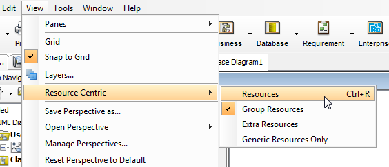 Showing resource icons