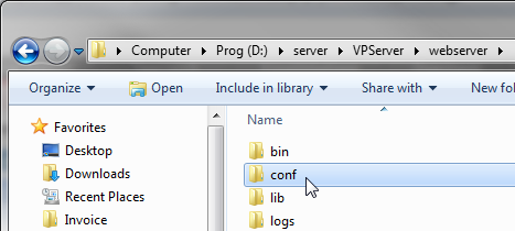 Open config folder