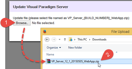 Upload WebApp package to upgrade the server