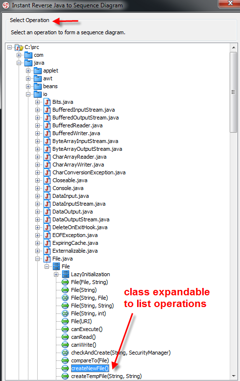 Class expandable to list operations