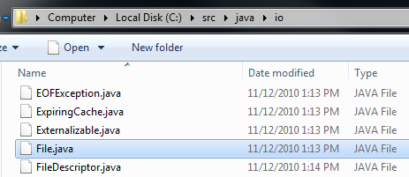 where File.java is stored