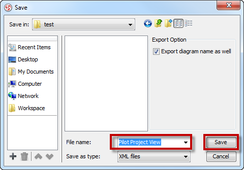 Specify the file name and location of XML file