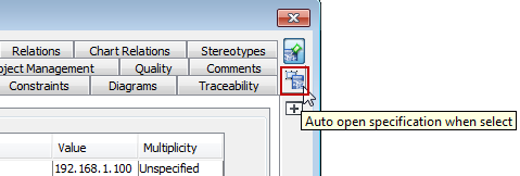 05 - click to Auto Open Specification When Select
