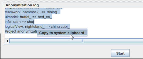 You can copy the anonymization log to system clipboard, and paste it to a text file for future reference.