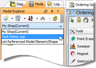 Browse the model elements in referenced project