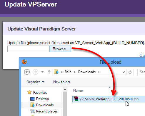 Upload VP Server WebApp package.
