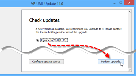 Select The New Version And Perform Update. - Visual Paradigm Know-how