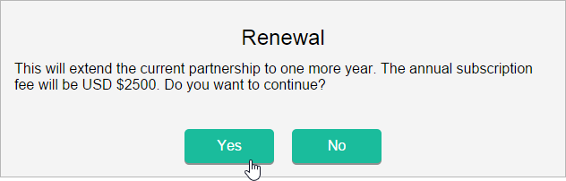 Confirm renewal