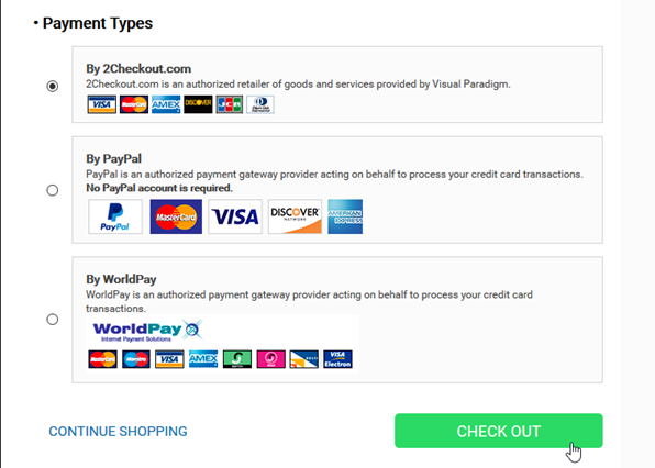 Select payment gateway and check out