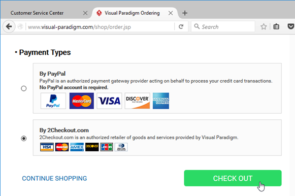Select payment gateway and check out