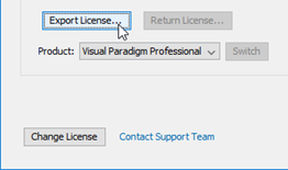 Export floating license from server