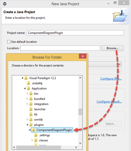 Create new Java project on your plugin which deployed to VP