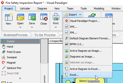Select Export to Excel menu