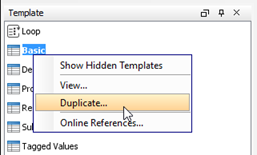 Duplicate on the Basic template