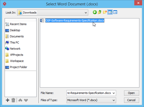 Select document file