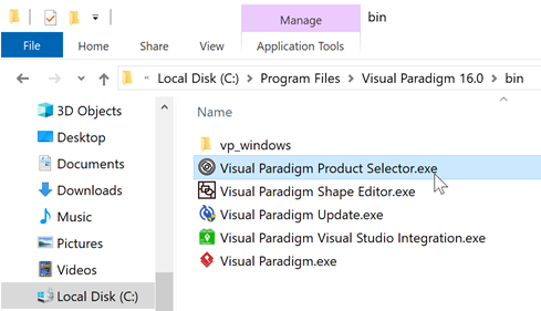 Launch Visual Paradigm Product Selector