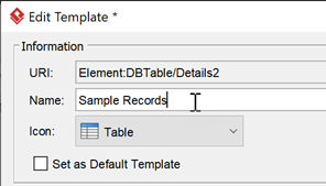 Name the template as Sample Records