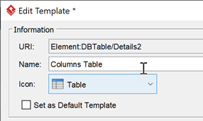 Name the template as Columns Table