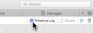 Select Preserve Log