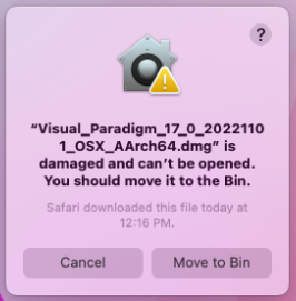 Downloaded installer being complain is damaged