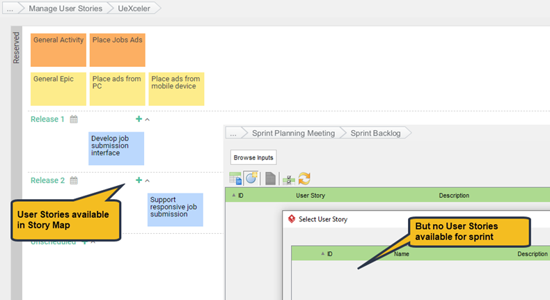 No user stories available for sprints