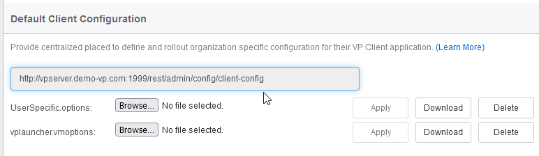 Copy configuration URL and distribute to team