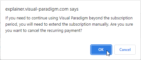 Confirm cancel recurring payment