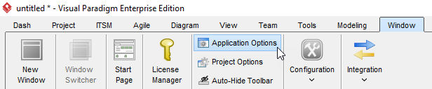 Open Application Options
