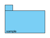 Display package caption at bottom left