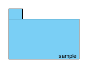 Display package caption at bottom right