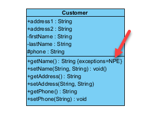 To show/hide operation's exception