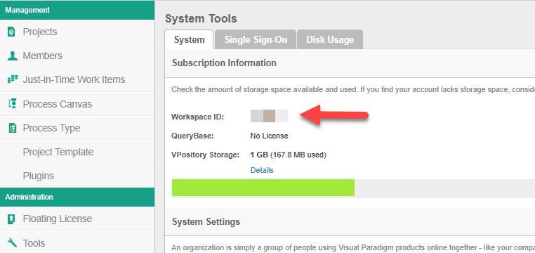 Local workspace ID form workspace admin portal